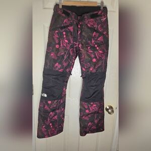 NORTH FACE Floral Black & Pink Ski Pants, Women's S